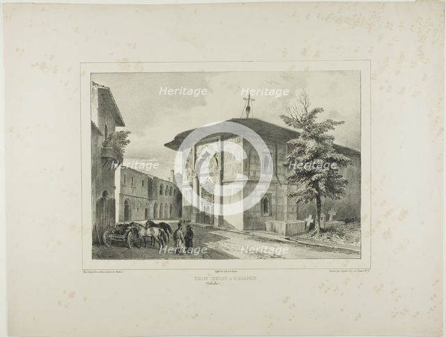 Greek Church, Bucharest, Wallachia, July 15, 1837, 1839. Creator: Auguste Raffet.