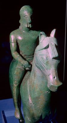Greek bronze of a horseman