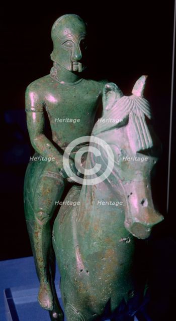 Greek bronze of a horseman. Artist: Unknown
