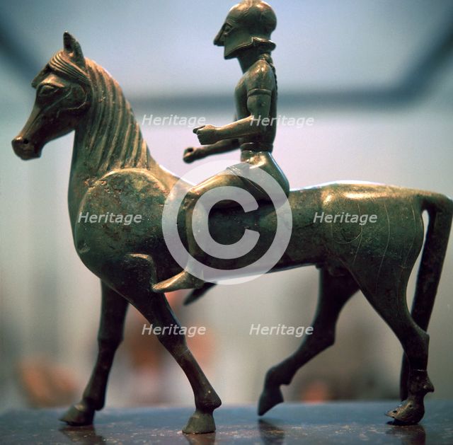 Greek bronze of a horseman. Artist: Unknown