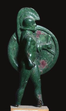 Greek bronze of a warrior, 6th century BC