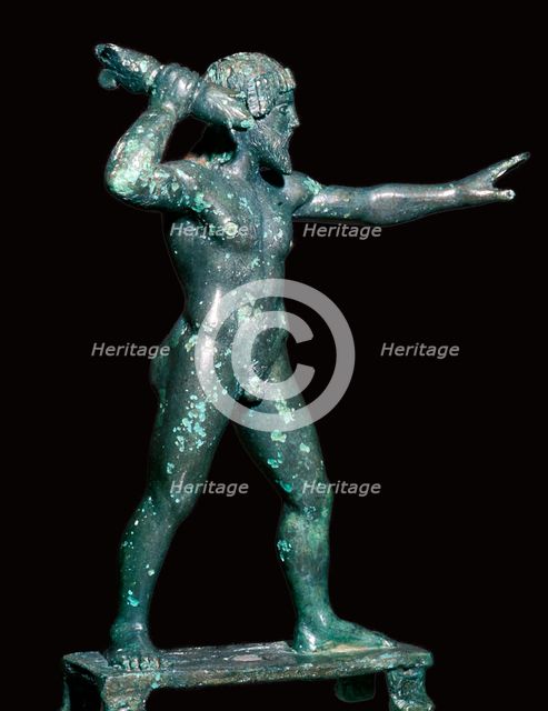 Greek bronze of Zeus with a thunderbolt. Artist: Unknown
