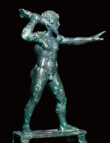 Greek bronze of Zeus with a thunderbolt