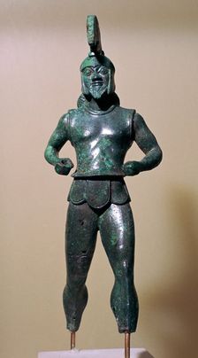 Greek bronze warrior from Dodona, 6th century BC