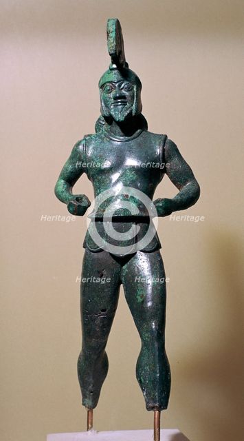 Greek bronze warrior from Dodona, 6th century BC. Artist: Unknown
