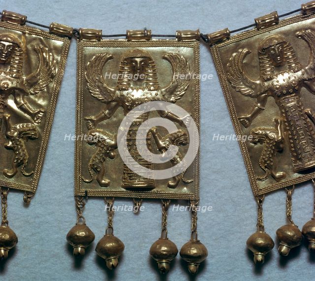 Greek gold pectoral plaque showing Artemis, 7th century BC. Artist: Unknown
