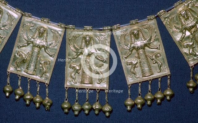 Greek gold pectoral plaques with Artemis, 7th century BC. Artist: Unknown