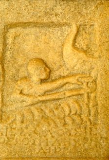 Greek Grave-Slab of Shipwrecked Sailor, from Rheneia, Mykonos, c5th century BC