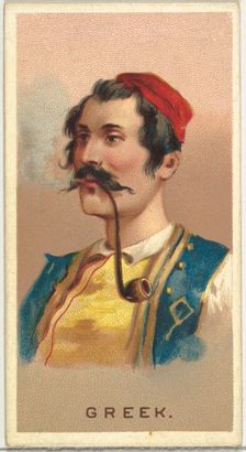 Greek, from World's Smokers series (N33) for Allen & Ginter Cigarettes, 1888. Creator: Allen & Ginter