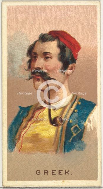 Greek, from World's Smokers series (N33) for Allen & Ginter Cigarettes, 1888. Creator: Allen & Ginter.