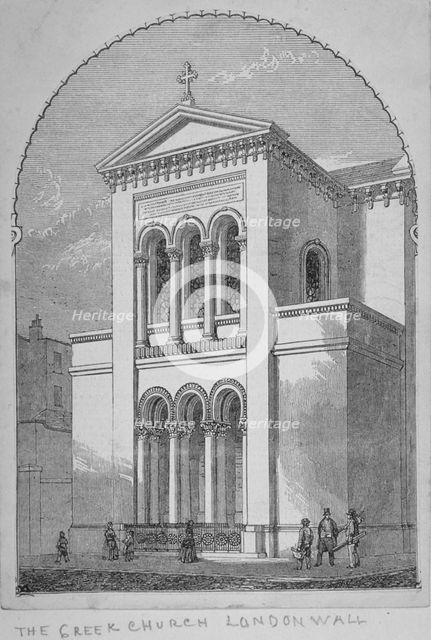 Greek Orthodox Church, Little Winchester Street, City of London, 1850. Artist: Anon