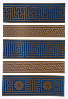 Greek Ornament: Bands or borders in dark on light and light on dark colours, pub. 1892. Creator: George Ashdown Audsley (1838-1925)