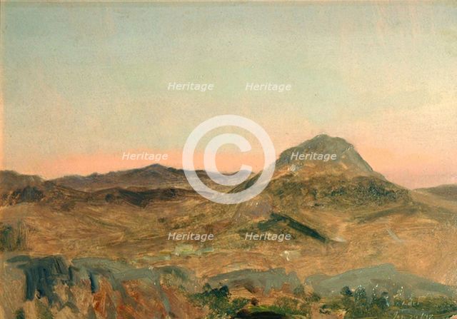 Greek Mountain Peak at Twilight, January 29, 1878. Creator: Lockwood de Forest.