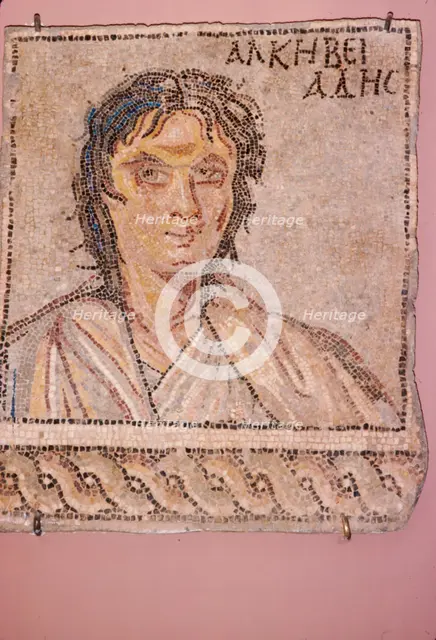 Greek mosaic, Alcibiades, c450BC-c404 BC Artist: Unknown.