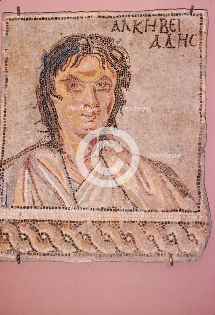 Greek mosaic, Alcibiades, c450BC-c404 BC Artist: Unknown.