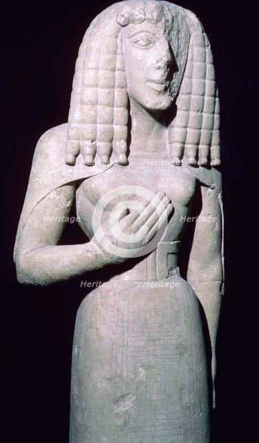 Greek sculpture of the 'Lady of Auxerre', 7th century BC. Artist: Unknown