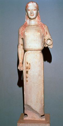 Greek statue known as the Peplos Kore, 6th century BC