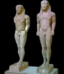 Greek statues of Kleobis and Biton, 6th century BC