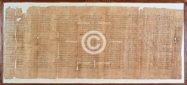 Greek papyrus horoscope for 1st April, 81 AD.  Creator: Unknown.