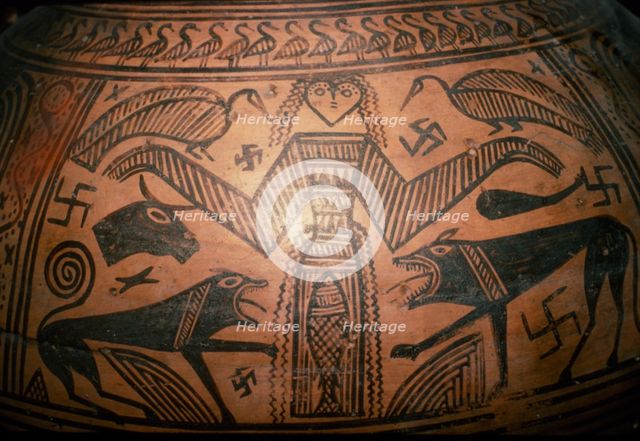 Greek Pithos, (Jar) from Thebes, 7th century BC. Artist: Unknown.