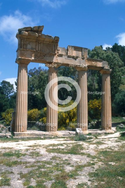 Greek Propylaea, Cyrene, Libya. Creator: Vivienne Sharp.