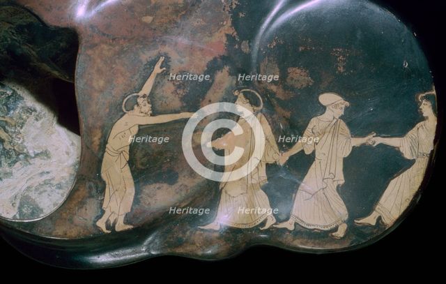 Greek red-figure astragalos with dancing figures, 5th century BC. Artist: Unknown