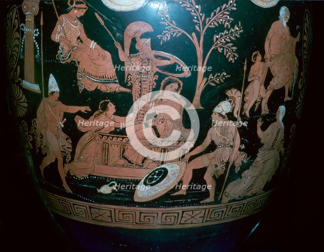 Greek red-figured volute krater with scene from the sack of Troy, 4th century BC. Artist: Illupersis Painter