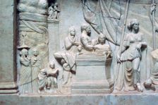 Greek relief of a family sacrificing