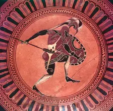 Greek Warrior Painted Siana Cup, c6th century BC