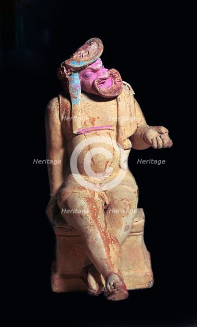 Greek terracotta vessel of a comic actor, 2nd century BC. Artist: Unknown