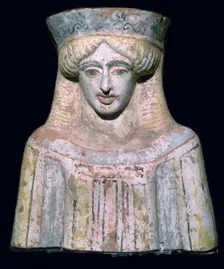 Greek terracotta bust of a young girl or goddess, 5th century BC