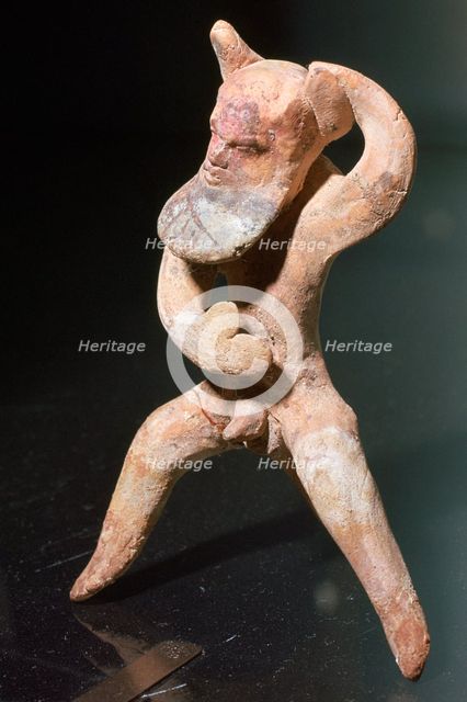 Greek terracotta of a satyr. Artist: Unknown