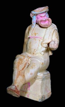 Greek terracota vessel of an actor