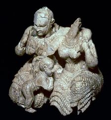 Greek two goddesses and divine child group, 14th century