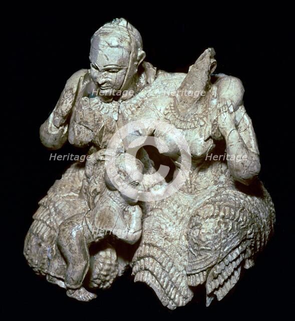 Greek two goddesses and divine child group, 14th century. Artist: Unknown