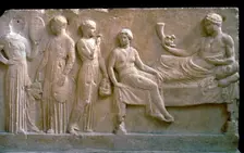 Greek votive relief of actors