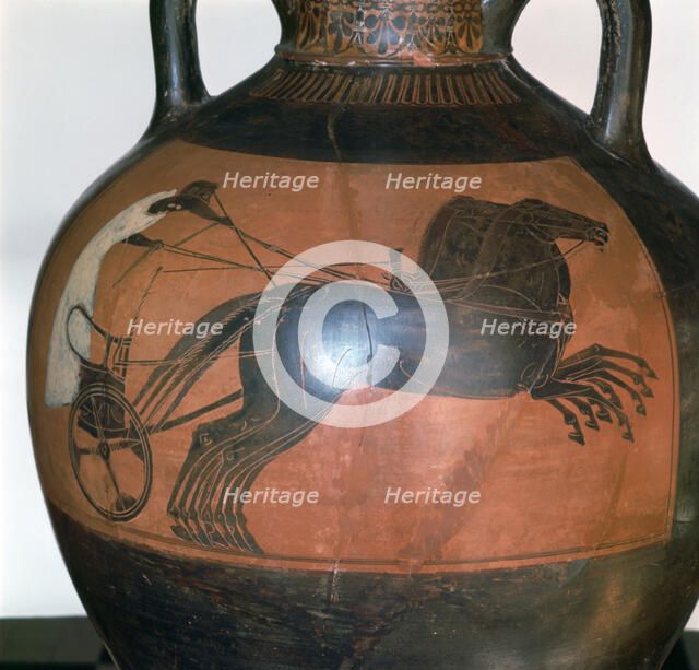 Greek vase depicting a chariot, c5th-6th century BC. Artist: Unknown