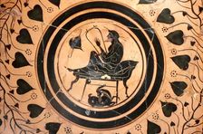 Greek Vase, Lyre Player, c6th century