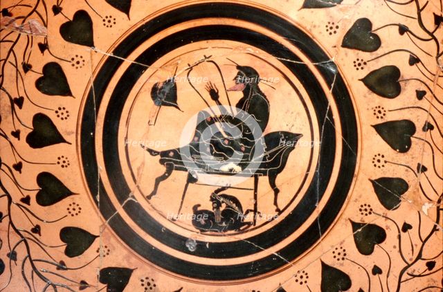 Greek Vase, Lyre Player, c6th century.