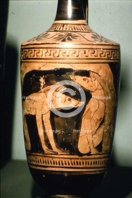 Greek Vase-Painting, Odysseus' crew Turning to  Pigs on Circe's Isle, c6th century BC.