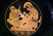 Greek vase painting of Achilles and Patroclus. Artist: Sosias