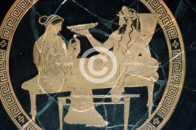 Greek Vase Painting, Persephone and Hades Banqueting in the Underwold, c430 BC. Artist: Codrus Painter.