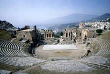 GreekGreek Ampitheatre, seashore and Mt Etna, Taormina, Sicily, 3rd century, (c20th century)
