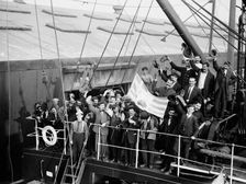 Greeks departing on Madonna, 1912. Creator: Bain News Service