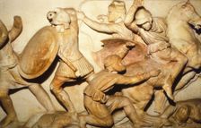 Greeks fight Persians, the Alexander Sarcophagus, Sidon, 4th century BC, (20th century)
