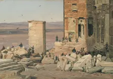 Greeks Working in the ruins of the Acropolis, 1835. Creator: Martinus Rorbye