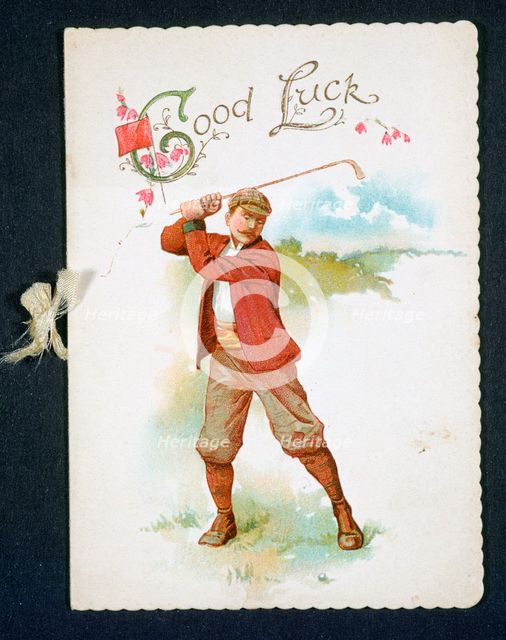 Greeting card with golfing theme, Germany, c1900.  Creator: Unknown.