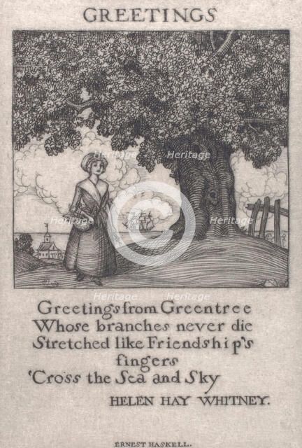 Greeting Card - Helen Hay Whitney, c1900-1925. Creator: Ernest Haskell.