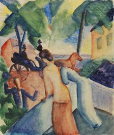 Greeting (Lake Thun), 1913. Creator: Macke, August (1887-1914)