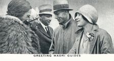 Greeting Maori Guides 1927 (1937). Creator: Unknown